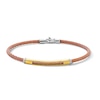 Thumbnail Image 1 of Cable Cord Bracelet in Stainless Steel with Rose and Yellow PVD Plate - 8"