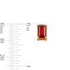 Thumbnail Image 3 of Emerald-Cut Lab-Created Ruby Solitaire Stud Earrings in 10K Gold