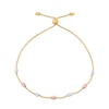 Thumbnail Image 2 of Diamond-Cut Oval Station Bolo Bracelet in 14K Tri-Tone Gold - 8.75"