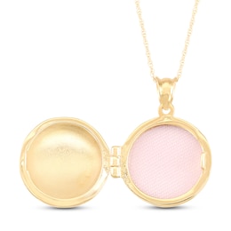 Round Locket Necklace in Hollow 10K Gold