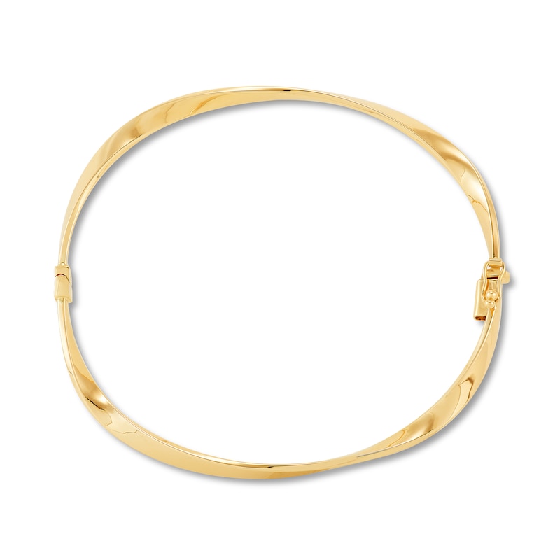 4.0mm Twist Bangle Bracelet in Solid 14K Gold
