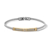 Thumbnail Image 1 of Double Cable Cord Bracelet in Stainless Steel with Yellow PVD Plate - 8"