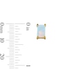 Thumbnail Image 3 of Emerald-Shaped Lab-Created Opal Solitaire Stud Earrings in 10K Gold