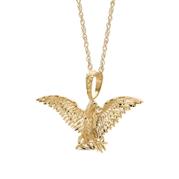 Diamond-Cut Eagle Necklace in Hollow 10K Gold - 22"