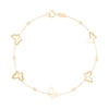 Thumbnail Image 3 of Butterfly and Diamond-Cut Bead Station Bracelet in Solid 14K Gold – 7.25"