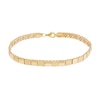 Thumbnail Image 1 of 4.5mm Diamond-Cut Square Link Bracelet in Semi-Solid 10K Gold - 7.5"
