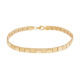 4.5mm Diamond-Cut Square Link Bracelet in Semi-Solid 10K Gold - 7.5"