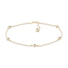 Thumbnail Image 1 of Evil Eye Station Anklet in Solid 14K Gold - 10"