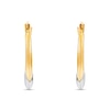 Thumbnail Image 1 of 19.48mm Heart Hoop Earrings in Hollow 10K Two-Tone Gold