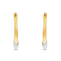 19.48mm Heart Hoop Earrings in Hollow 10K Two-Tone Gold