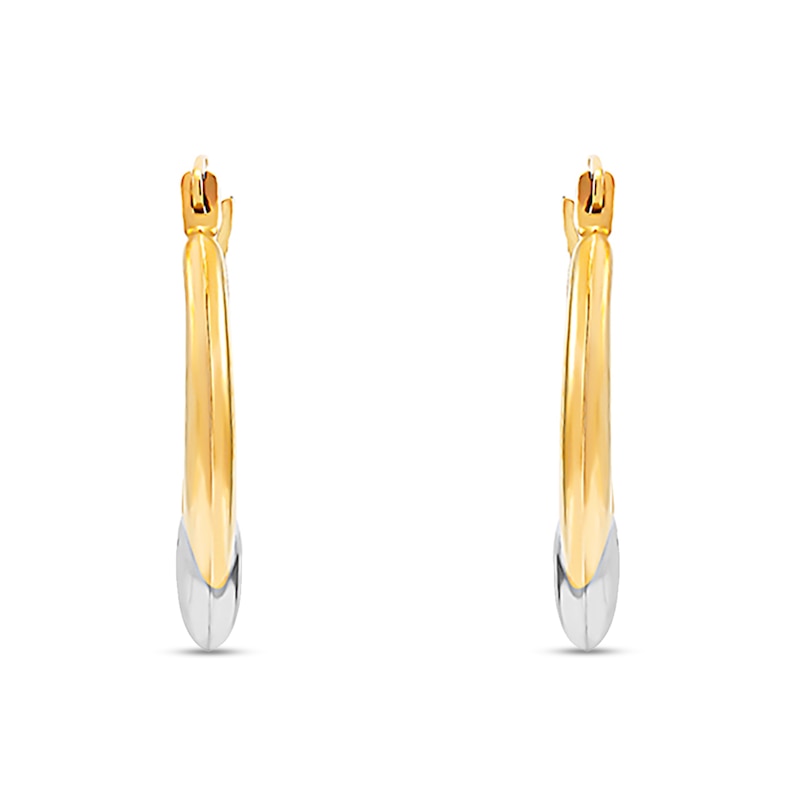 19.48mm Heart Hoop Earrings in Hollow 10K Two-Tone Gold
