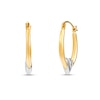 Thumbnail Image 3 of 19.48mm Heart Hoop Earrings in Hollow 10K Two-Tone Gold