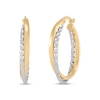 Thumbnail Image 1 of Crossover Hoop Earrings in Hollow 10K Two-Tone Gold