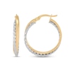 Thumbnail Image 3 of Crossover Hoop Earrings in Hollow 10K Two-Tone Gold