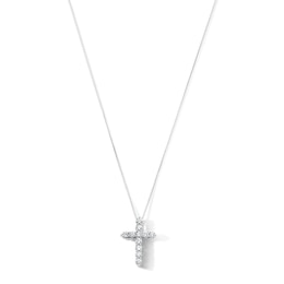 0.50 CT. T.W. Certified Lab-Grown Diamond Cross Pendant in Sterling Silver (F/VS2)