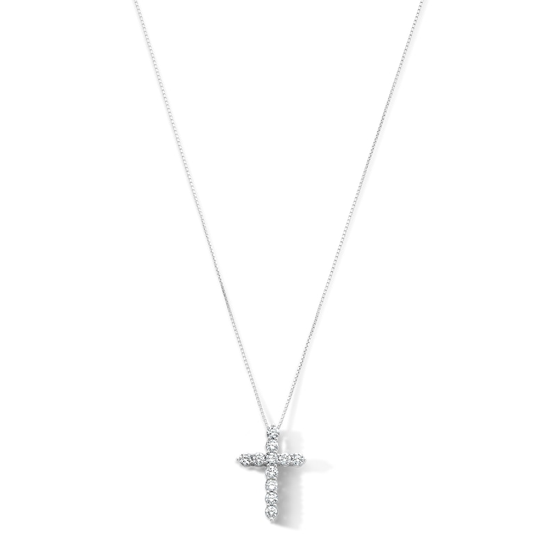 0.50 CT. T.W. Certified Lab-Grown Diamond Cross Pendant in Sterling Silver (F/VS2)