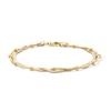 Thumbnail Image 1 of Snake Chain Bead Station Bracelet in Sterling Silver with 18K Gold Vermeil - 7.25"