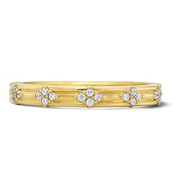 Vera Wang Love Collection 0.08 CT. T.W. Diamond and Blue Sapphire Band in 14K Gold