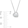 Thumbnail Image 3 of White Lab-Created Sapphire Tilted Heart Frame Pendant in Sterling Silver