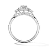 Thumbnail Image 2 of 1.00 CT. T.W. Oval Certified Lab-Grown Diamond Frame Engagement Ring in 10K White Gold (F/VS2)