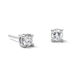 0.40 CT. T.W. Lab-Grown Diamond Solitaire Stud Earrings in Sterling Silver (F/VS2)