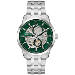 Men’s Bulova Dress Classic Sutton Automatic Watch with Green Dial (Model: 96A329)