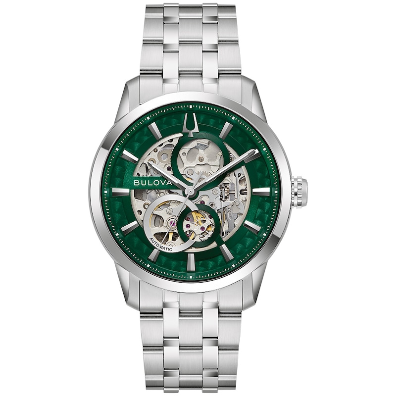 Men's Bulova Dress Classic Sutton Automatic Watch with Green Dial (Model: 96A329)