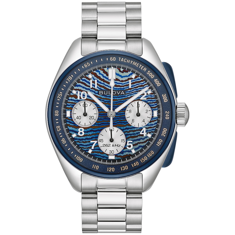 Men's Bulova 150th Anniversary Limited Edition Lunar Pilot Chronograph Watch with Blue Dial (Model: 98A329)