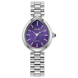Ladies’ Citizen Eco-Drive® Rainell Analog Watch with Purple Dial (Model: EM1200-55X)
