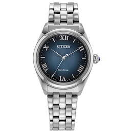 Ladies' Citizen Watch with Navy Blue Dial and Stainless Steel Bracelet (Model: EM1140-80L)