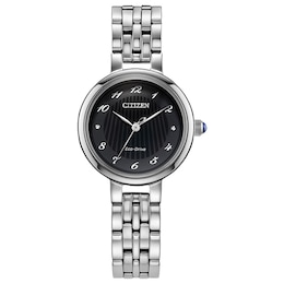 Ladies’ Citizen Eco-Drive® Classic Analog Watch with Black Dial (Model: EM0990-81E)