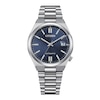 Thumbnail Image 1 of Unisex Citizen Watch with Navy Blue Dial and White Stainless Steel Bracelet (Model: NJ0200-50M)