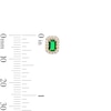 Thumbnail Image 3 of Emerald-Cut Lab-Created Emerald and 0.20 CT. T.W. Lab-Grown Diamond Frame Stud Earrings in 10K Gold (F/SI2)