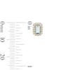 Thumbnail Image 2 of Emerald-Cut Aquamarine and 0.20 CT. T.W. Lab-Grown Diamond Frame Stud Earrings in 10K Gold (F/SI2)
