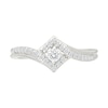 Thumbnail Image 3 of 0.23 CT. T.W. Diamond Square Frame Promise Ring in 10K White Gold