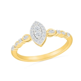 0.18 CT. T.W. Diamond Marquise Frame Promise Ring in 10K Gold
