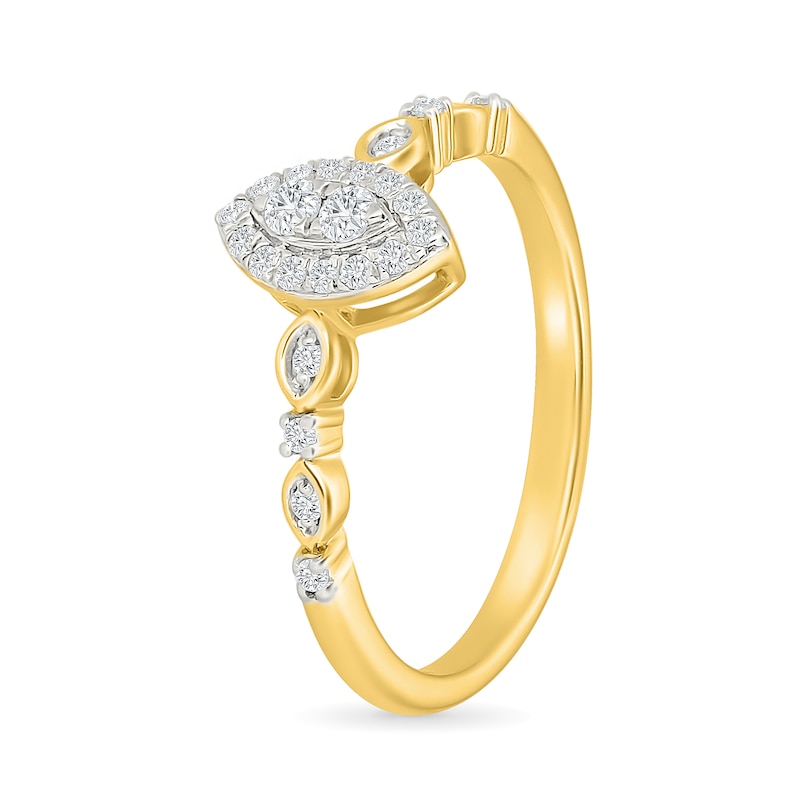 0.18 CT. T.W. Diamond Marquise Frame Promise Ring in 10K Gold