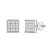 Thumbnail Image 1 of 0.10 CT. T.W. Multi-Diamond Square Stud Earrings in Sterling Silver