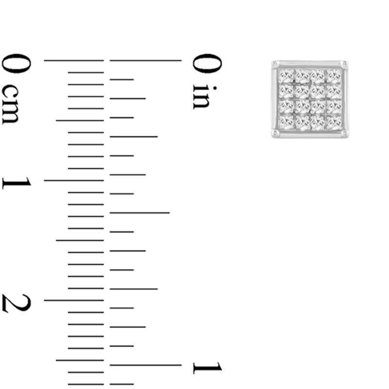 0.10 CT. T.W. Multi-Diamond Square Stud Earrings in Sterling Silver