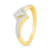 Thumbnail Image 2 of 0.23 CT. T.W. Diamond Square Frame Promise Ring in 10K Gold