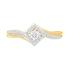 Thumbnail Image 3 of 0.23 CT. T.W. Diamond Square Frame Promise Ring in 10K Gold