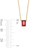 Thumbnail Image 3 of Emerald-Cut Lab-Created Ruby Solitaire Necklace in 10K Gold