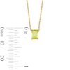 Thumbnail Image 3 of Emerald-Cut Peridot Solitaire Necklace in 10K Gold
