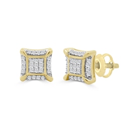 0.15 CT. T.W. Multi-Diamond Stud Earrings in Sterling Silver with 14K Yellow Gold Plate