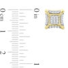 Thumbnail Image 2 of 0.15 CT. T.W. Multi-Diamond Stud Earrings in Sterling Silver with 14K Yellow Gold Plate