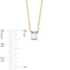Thumbnail Image 3 of Emerald-Cut Aquamarine Solitaire Necklace in 10K Gold