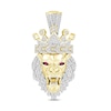 Thumbnail Image 1 of 0.70 CT. T.W. Certified Lab-Grown Diamond and Lab-Created Ruby Lion Charm in Sterling Silver with 14K Gold Plate (F/SI2)