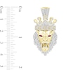 Thumbnail Image 2 of 0.70 CT. T.W. Certified Lab-Grown Diamond and Lab-Created Ruby Lion Charm in Sterling Silver with 14K Gold Plate (F/SI2)