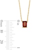 Thumbnail Image 3 of Emerald-Cut Garnet Solitaire Necklace in 10K Gold