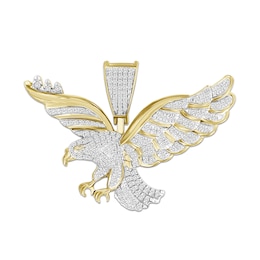 0.50 CT. T.W. Diamond Flying Eagle Charm in Sterling Silver with 14K Gold Plate